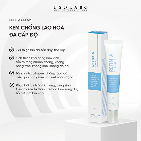 Usolab Retin A Cream Trẻ Hóa, Căng Bóng, Sáng Da, Giảm Mụn Tuýp 30g 1 Usolab Retin A Cream Trẻ Hóa, Căng Bóng, Sáng Da, Giảm Mụn Tuýp 30g 1