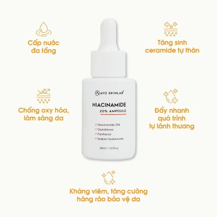 Serum Niacinamide 20% Avo Skinlab Cấp Ẩm, Sáng Da, Giảm Thâm Và Chống Lão Hóa 30ml 1 Serum Niacinamide 20% Avo Skinlab Cấp Ẩm, Sáng Da, Giảm Thâm Và Chống Lão Hóa 30ml 1